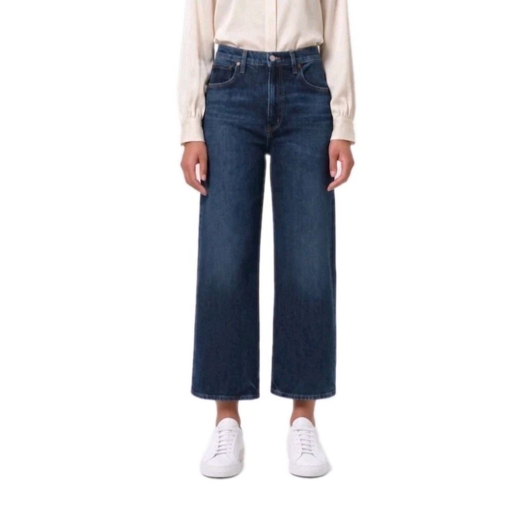 AGOLDE Ren High Rise Wide Leg Jeans Echo Stretch Size 31 EUC 90s Chic MSRP $238 - Picture 14 of 15